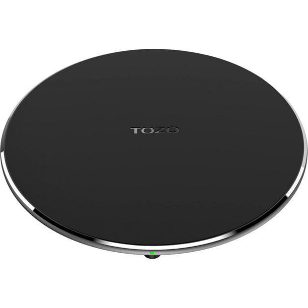 XR Xs Max 8 Plus - NO AC Adapter Ultra Thin Aviation Aluminum TOZO Wireless Charger Upgraded 10 X 8 S8+ Sleep-Friendly Samsung Galaxy S8 Black FastCharging Pad for iPhone Xs Note 8 9